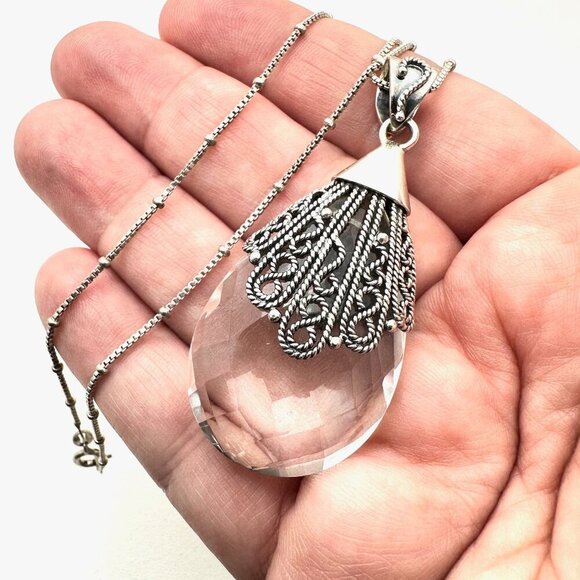 QVC Designer DP Doug Paulus Womens Necklace Sterling Silver White Topaz - Picture 4 of 6